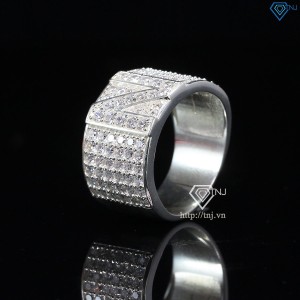 Nhẫn bạc nam chữ N đính đá NNA0209 -Trang sức TNJ