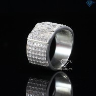 Nhẫn bạc nam chữ N đính đá NNA0209 -Trang sức TNJ