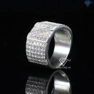 Nhẫn bạc nam chữ N đính đá NNA0240 -Trang sức TNJ