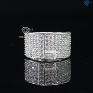 Nhẫn bạc nam chữ L đính đá NNA0209