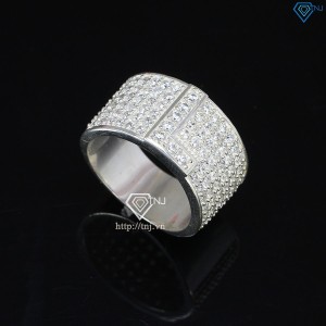 Nhẫn bạc nam chữ L đính đá NNA0209