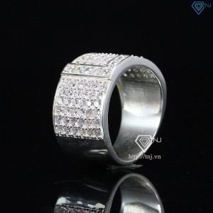 Nhẫn bạc nam chữ L đính đá NNA0209