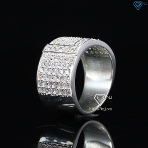 Nhẫn bạc nam chữ L đính đá NNA0241 -Trang sức TNJ