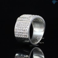 Nhẫn bạc nam chữ L đính đá NNA0209