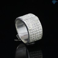 Nhẫn bạc nam chữ L đính đá NNA0209