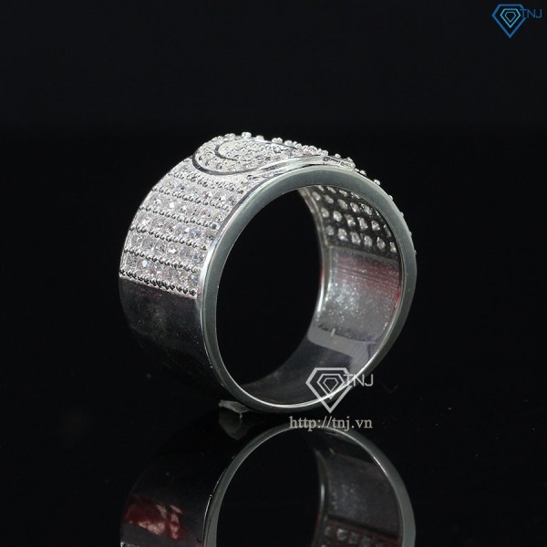 Nhẫn bạc nam chữ Q đính đá NNA0243 -Trang sức TNJ