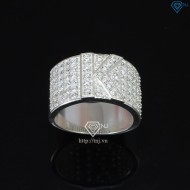 Nhẫn bạc nam chữ K đính đá NNA0209 -Trang sức TNJ
