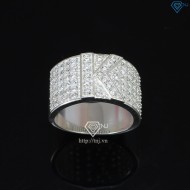 Nhẫn bạc nam chữ K đính đá NNA0244 -Trang sức TNJ