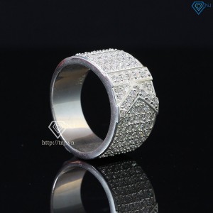Nhẫn bạc nam chữ K đính đá NNA0209 -Trang sức TNJ