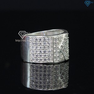 Nhẫn bạc nam chữ K đính đá NNA0209 -Trang sức TNJ