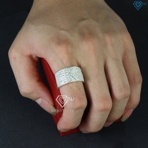 Nhẫn bạc nam chữ K đính đá NNA0209 -Trang sức TNJ