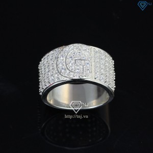 Nhẫn bạc nam chữ G đính đá NNA0209 -Trang sức TNJ