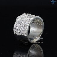 Nhẫn bạc nam chữ V đính đá NNA0209