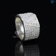 Nhẫn bạc nam chữ V đính đá NNA0209