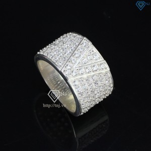 Nhẫn bạc nam chữ V đính đá NNA0209