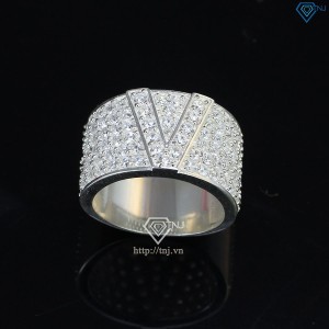 Nhẫn bạc nam chữ V đính đá NNA0209