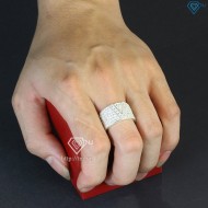 Nhẫn bạc nam chữ V đính đá NNA0209