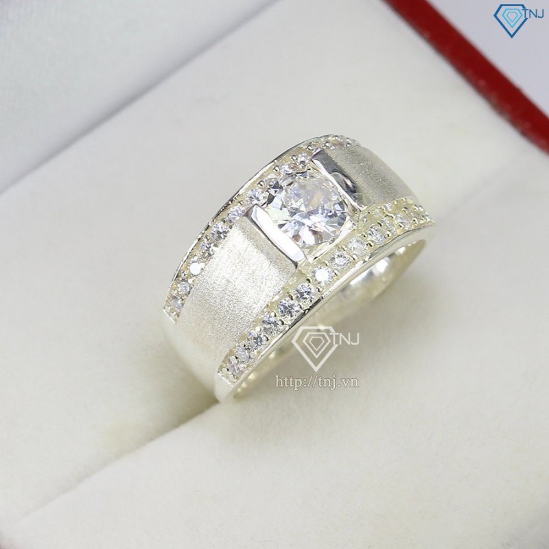 Nhẫn bạc nam mặt đá trắng đẹp nhất NNA0037 - Trang sức TNJ