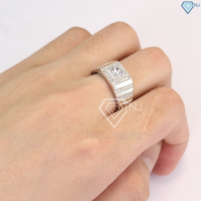 Nhẫn bạc nam xi bạch kim NNA0057