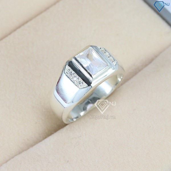 Nhẫn bạc nam mặt đá trắng sang trọng NNA0116 - Trang sức TNJ