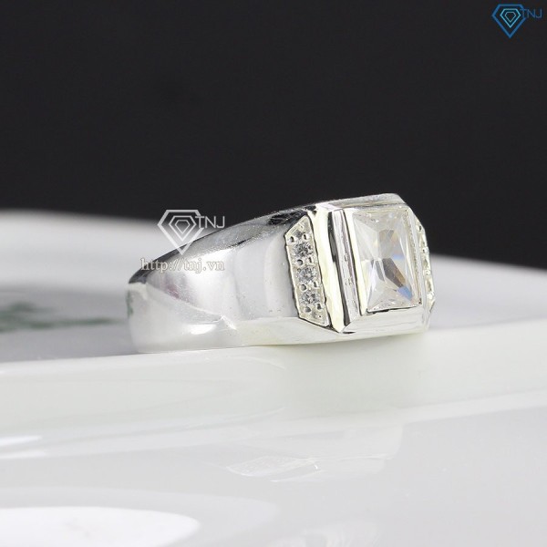 Nhẫn bạc nam mặt đá trắng sang trọng NNA0116 - Trang sức TNJ