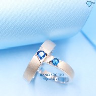 Nhẫn đôi bạc đẹp đính đá xanh dương tinh tế ND0095 - Trang sức TNJ