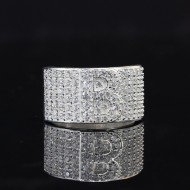 Nhẫn bạc nam chữ B đính đá NNA0209