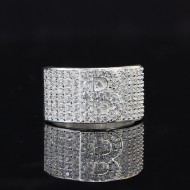 Nhẫn bạc nam chữ B đính đá NNA0281