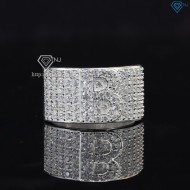 Nhẫn bạc nam chữ B đính đá NNA0281 -Trang sức TNJ