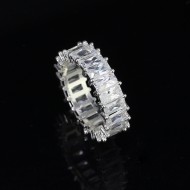 Nhẫn bạc nam đính đá hình chữ nhật cao cấp NNA0280
