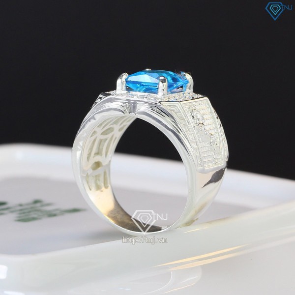Nhẫn bạc nam mặt đá phong thủy hình con ngựa NNA0402
