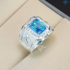 Nhẫn bạc nam mặt đá phong thủy hình con ngựa NNA0402