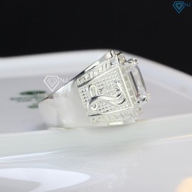 Nhẫn bạc nam mặt đá phong thủy hình con rắn NNA0402