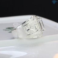 Nhẫn bạc nam mặt đá phong thủy hình con rắn NNA0402