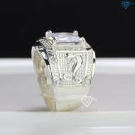 Nhẫn bạc nam mặt đá phong thủy hình con rắn NNA0402