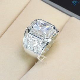 Nhẫn bạc nam mặt đá phong thủy hình con rắn NNA0402