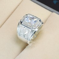 Nhẫn bạc nam mặt đá phong thủy hình con rắn NNA0402