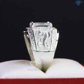 Nhẫn bạc nam mặt đá phong thủy hình con rắn NNA0402