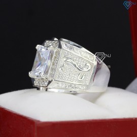 Nhẫn bạc nam mặt đá phong thủy hình con rắn NNA0402