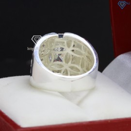 Nhẫn bạc nam mặt đá phong thủy hình con rắn NNA0402