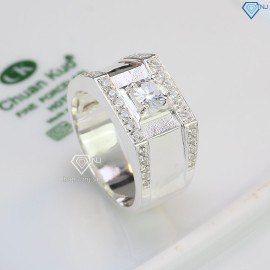 Nhẫn nam bạc đẹp đính đá tinh tế NNA0040 - Trang Sức TNJ