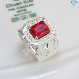 Nhẫn bạc nam mặt đá phong thủy hình con lợn NNA0402