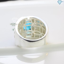Nhẫn bạc nam mặt đá phong thủy hình con mèo NNA0402