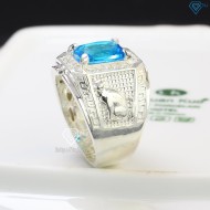 Nhẫn bạc nam mặt đá phong thủy hình con mèo NNA0402