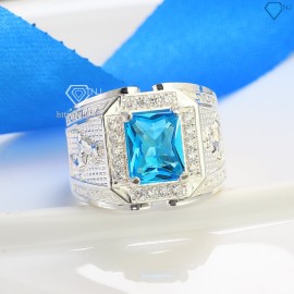 Nhẫn bạc nam mặt đá phong thủy hình con dê NNA0402