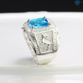 Nhẫn bạc nam mặt đá phong thủy hình con dê NNA0402