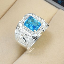 Nhẫn bạc nam mặt đá phong thủy hình con dê NNA0402