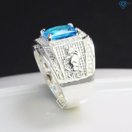 Nhẫn bạc nam mặt đá phong thủy hình con trâu NNA0402