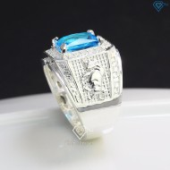 Nhẫn bạc nam mặt đá phong thủy hình con trâu NNA0402
