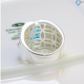 Nhẫn bạc nam mặt đá phong thủy hình con chó NNA0402